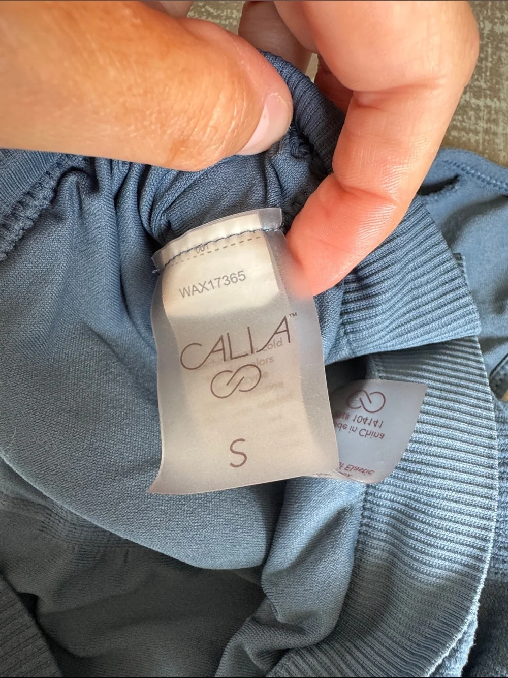 Calia Ribbed Slate Blue Sports Bra Racerback Crop Top - Picture 10 of 13